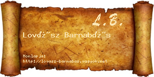 Lovász Barnabás névjegykártya